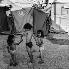 Kids in Moria refugee camp 2018