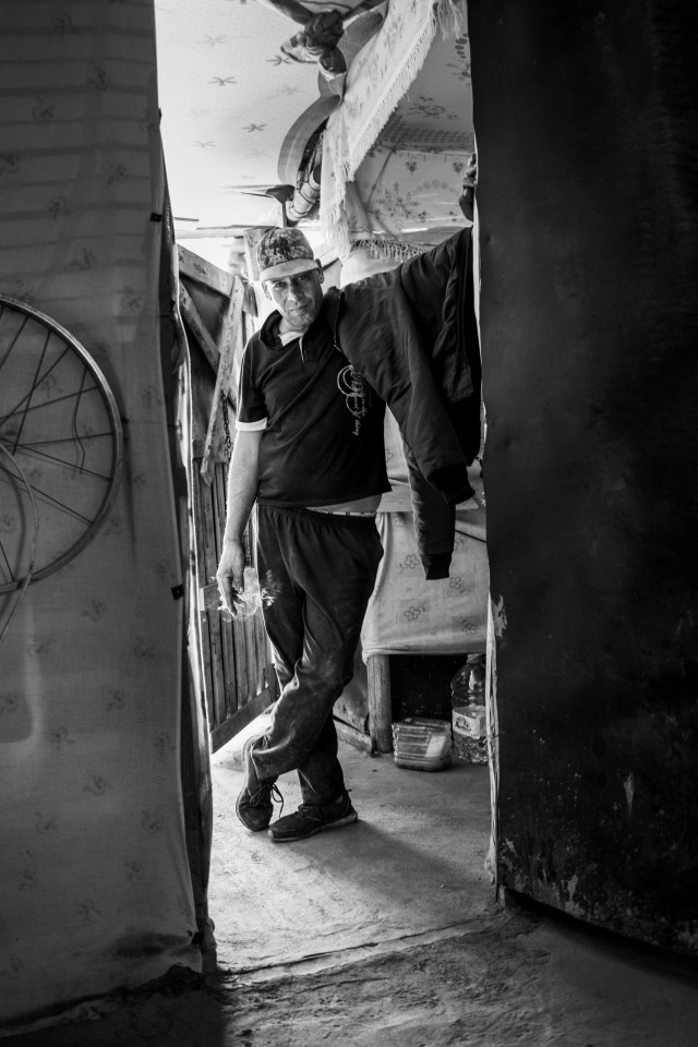 A migrant labor from Morocco in his chabola in the Sea of Plastic, Spain